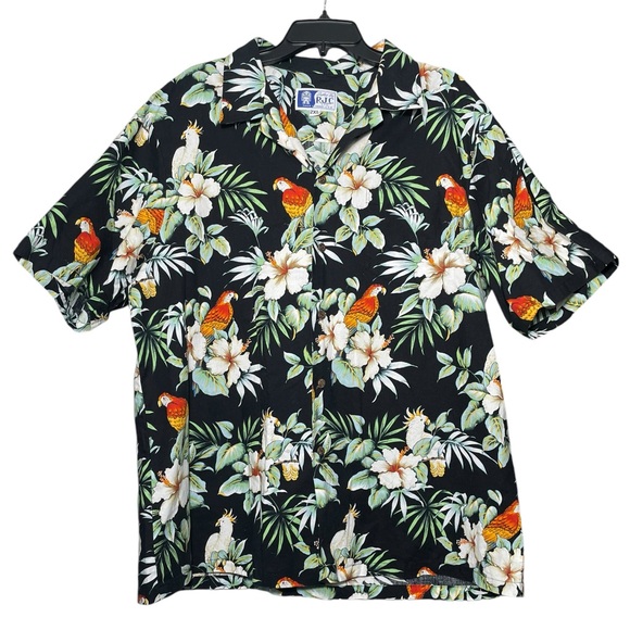 RJC Men’s XXL Hawaiian Shirt Button down Aloha Parrots USA Made Hawaii - Picture 1 of 5